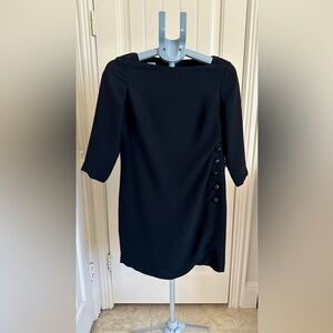 Banana Republic Black Sheath Dress Mock Neck 3/4 Sleeve